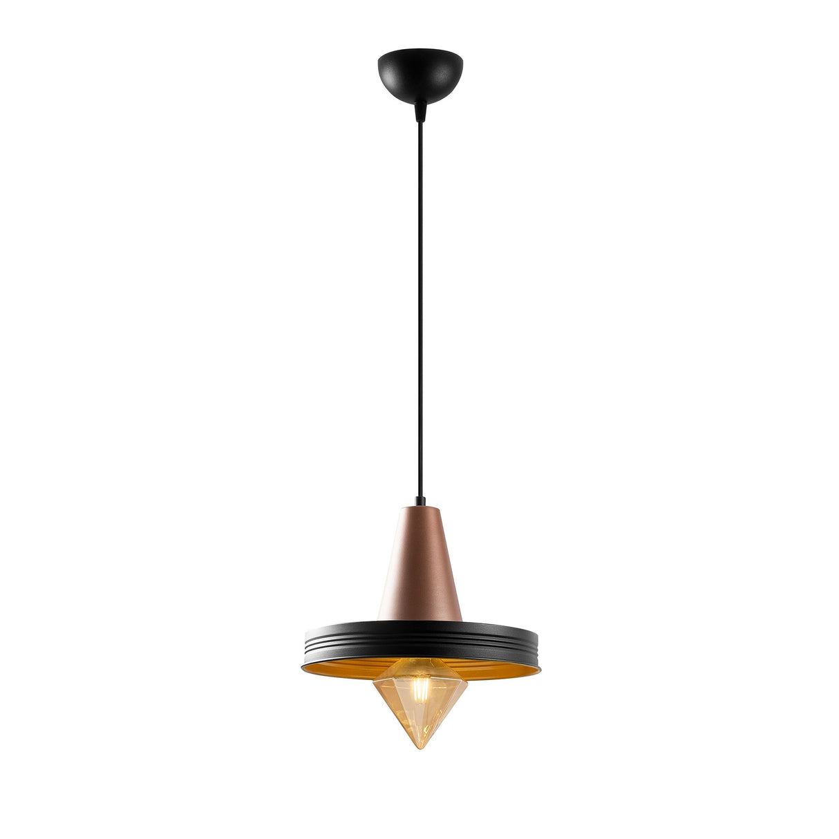 Lustră Dodo - 2501, Negru - Copper, Ø31x119 cm