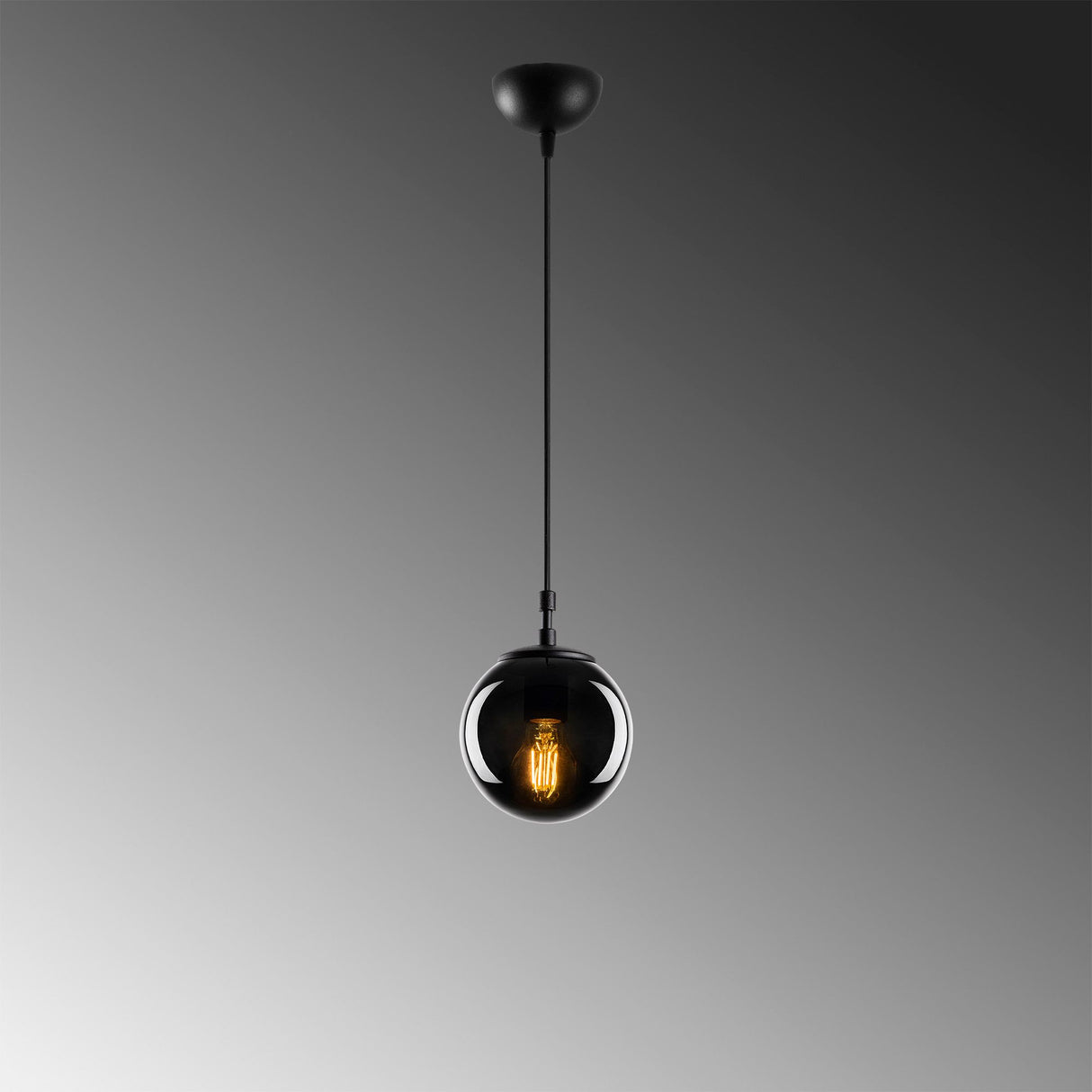 Lustră Efe - 2155, Negru - Fumuriu, Ø15x110 cm