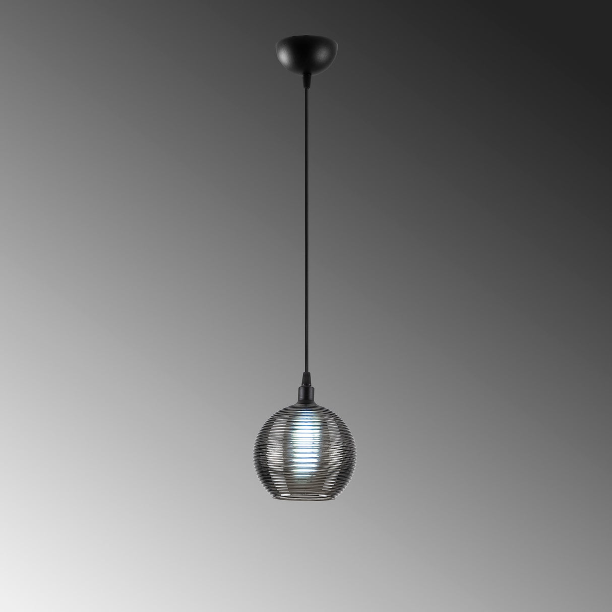 Lustră Muzo - 2121, Negru - Fumuriu, Ø15x110 cm