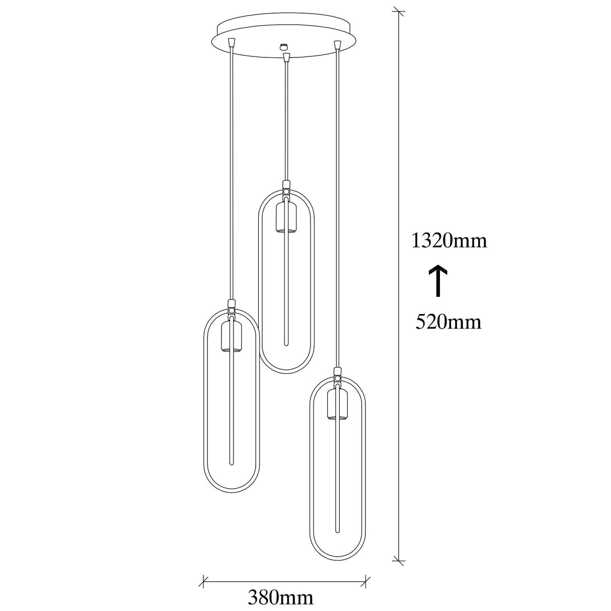 Lustra Cerko Chandelier, Negru