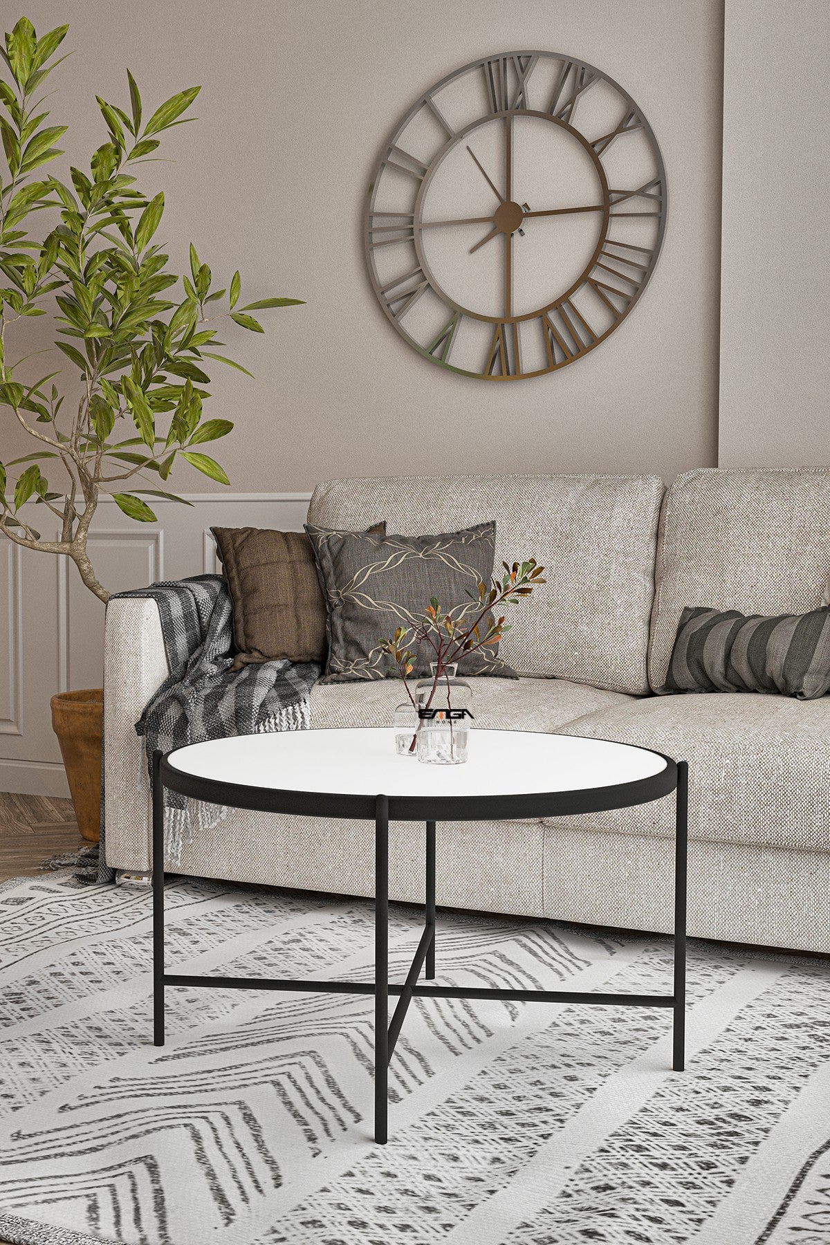 Măsuță de cafea Rotto, Diverse culori, 75x75x45 cm - Alb | SKU: 594MRS1224 | Măsuță de cafea Rotto, 75x75x45 cm, varianta Alb, produs pentru amenajarea locuinței, disponibil online în România la CasaMob