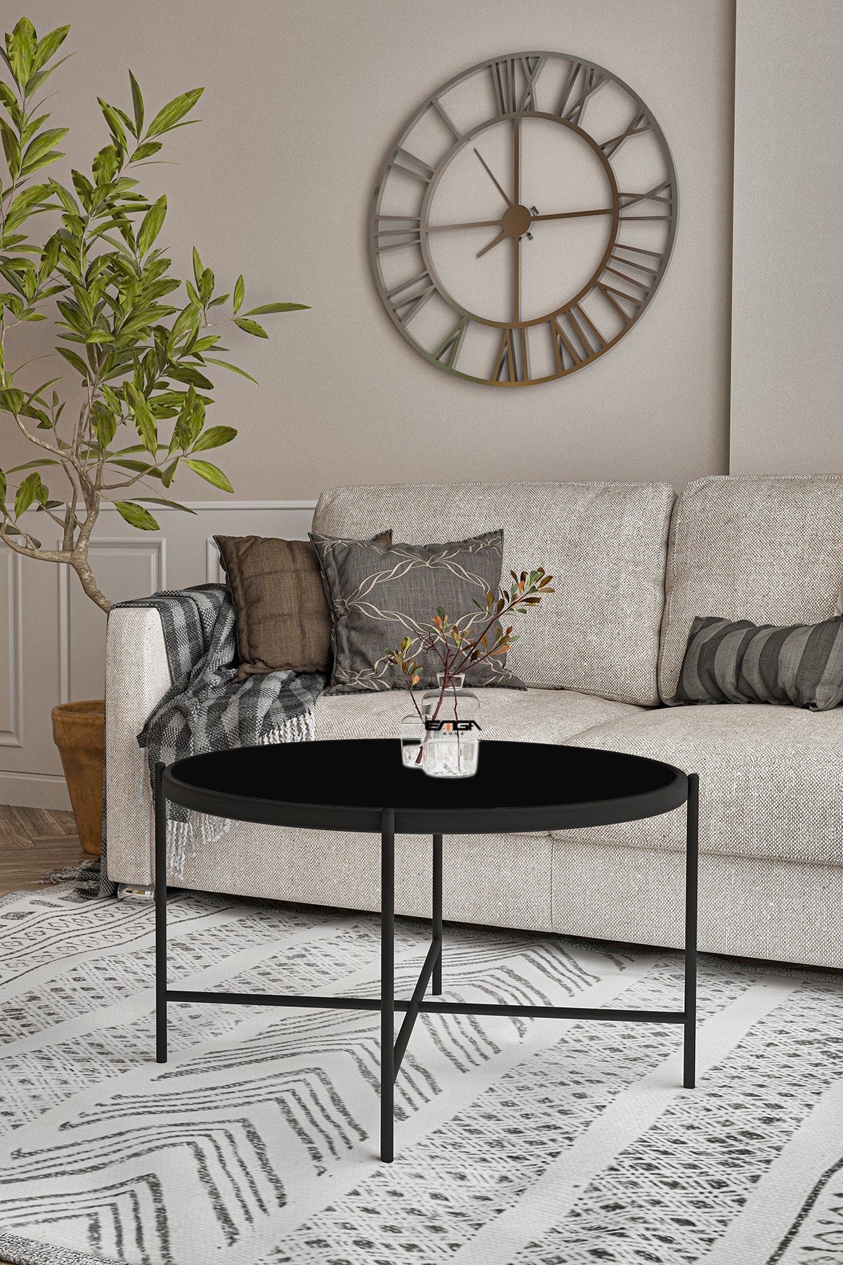 Măsuță de cafea Rotto, Diverse culori, 75x75x45 cm - Negru | SKU: 594MRS1229 | Măsuță de cafea Rotto, 75x75x45 cm, varianta Negru, produs pentru amenajarea locuinței, disponibil online în România la CasaMob