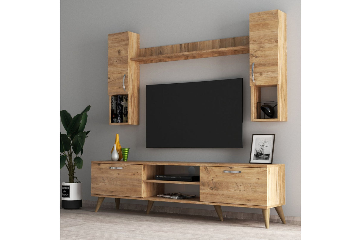 Comodă TV TVU0202, Pin atlantic, 180x35x48 cm