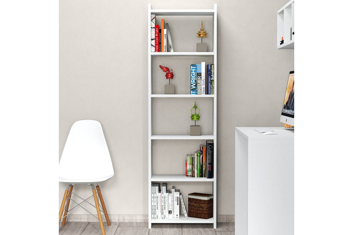 Bibliotecă KTB0101, Alb, 48x24x159 cm