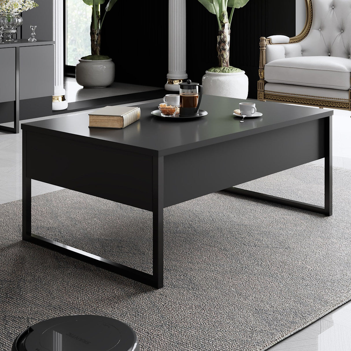 Măsuță de cafea Luxe, Diverse culori, 90x60x40 cm - Antracit - Negru | SKU: 618BLY1124 | Măsuță de cafea Luxe, 90x60x40 cm, varianta Antracit - Negru, produs pentru amenajarea locuinței, disponibil online în România la CasaMob