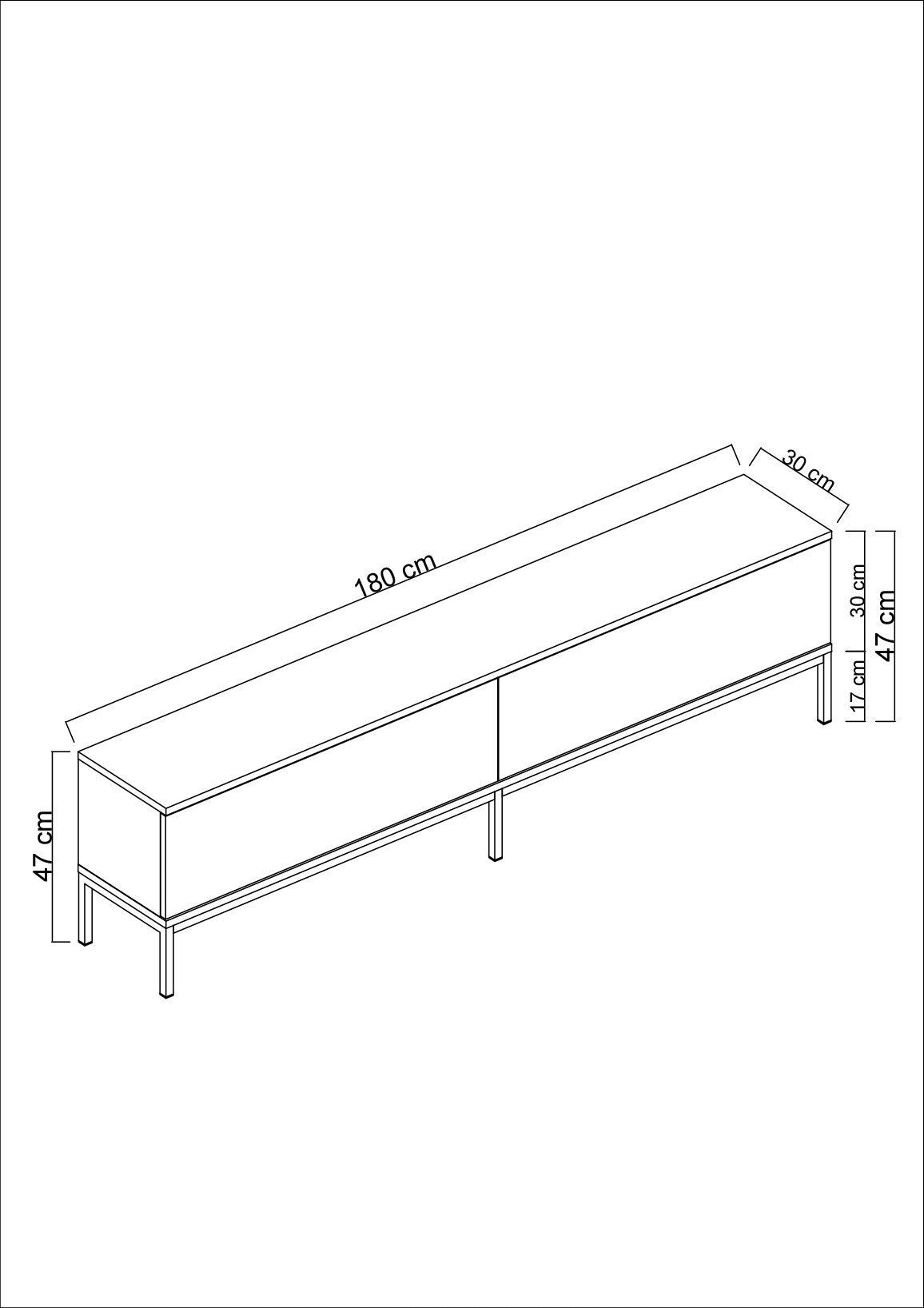 Comodă TV Lord, Diverse culori, 180x30x47 cm - Antracit - Argintiu | SKU: 618BLY1191 | Comodă TV Lord, 180x30x47 cm, varianta Antracit - Argintiu, produs pentru amenajarea locuinței, disponibil online în România la CasaMob