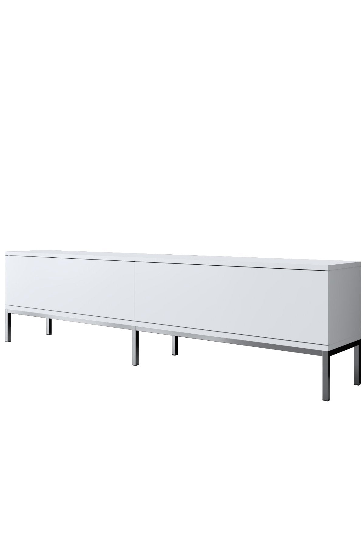 Comodă TV Lord, Diverse culori, 180x30x47 cm - Alb - Argintiu | SKU: 618BLY1204 | Comodă TV Lord, 180x30x47 cm, varianta Alb - Argintiu, produs pentru amenajarea locuinței, disponibil online în România la CasaMob