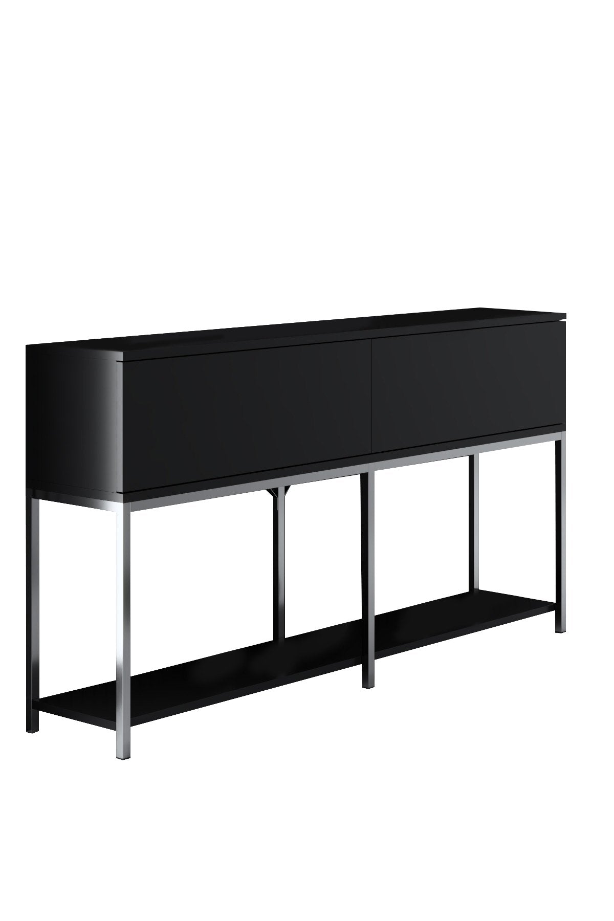 Set mobilă pentru sufragerie Lord, Diverse culori, 180x30x47 cm - Negru - Argintiu | SKU: 618BLY1219 | Set mobilă pentru sufragerie Lord, 180x30x47 cm, varianta Negru - Argintiu, produs pentru amenajarea locuinței, disponibil online în România la CasaMob