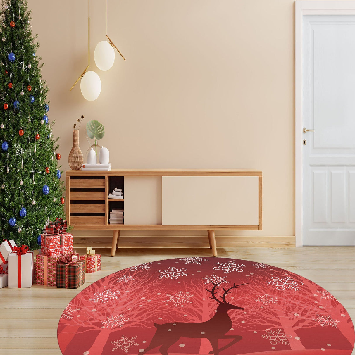 Covor Woopamuk452, Roșu, Diverse dimensiuni - Ø180x5 cm | SKU: 633HFT1511 | Covor Woopamuk452, Roșu, varianta Ø180x5 cm, produs pentru amenajarea locuinței, disponibil online în România la CasaMob