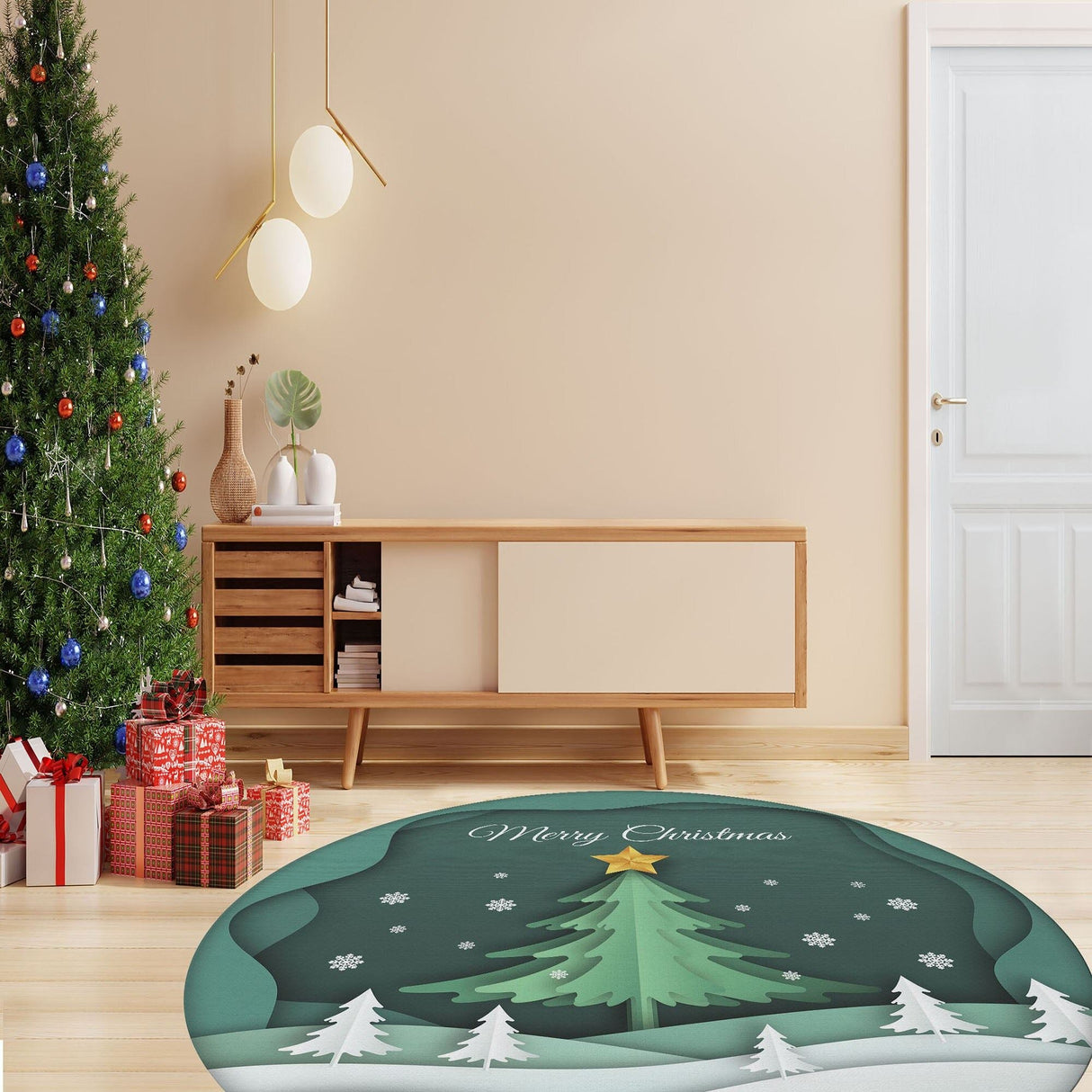 Covor Woopamuk465, Verde - Alb, Diverse dimensiuni - Ø100x5 cm | SKU: 633HFT1647 | Covor Woopamuk465, Verde - Alb, varianta Ø100x5 cm, produs pentru amenajarea locuinței, disponibil online în România la CasaMob
