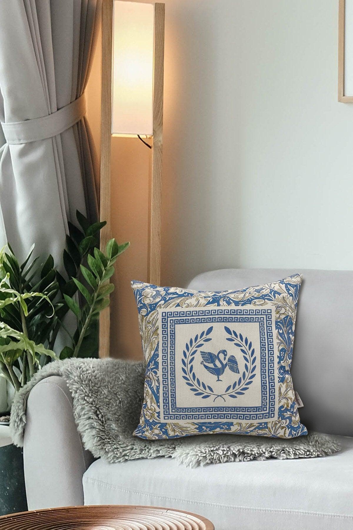 Pernă decorativă Ethnic, Diverse culori, 40x40 cm - Albastru - Alb | SKU: 636SRT1135 | Pernă decorativă Ethnic, 40x40 cm, varianta Albastru - Alb, produs pentru amenajarea locuinței, disponibil online în România la CasaMob