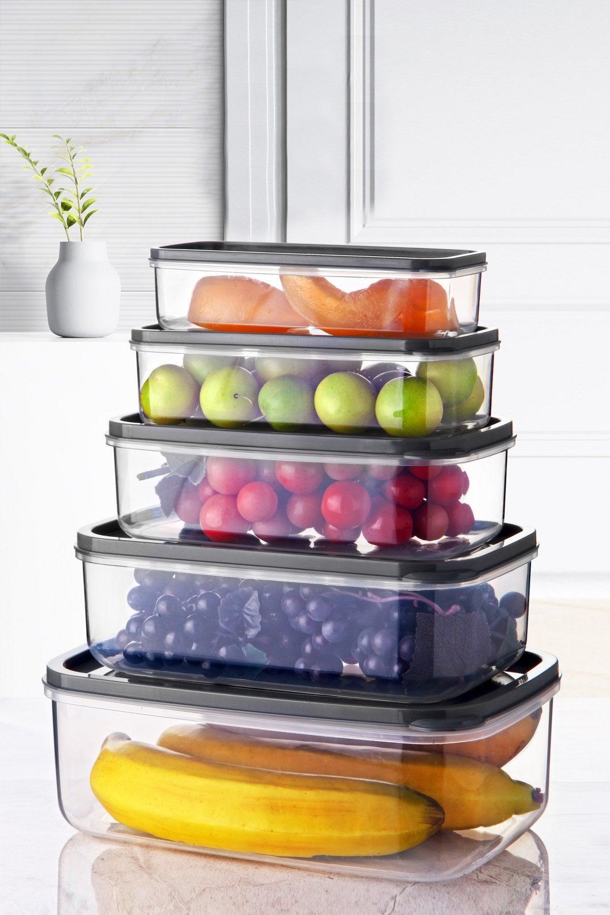 Set cutie de depozitare, Transparent, 15x8x23 cm