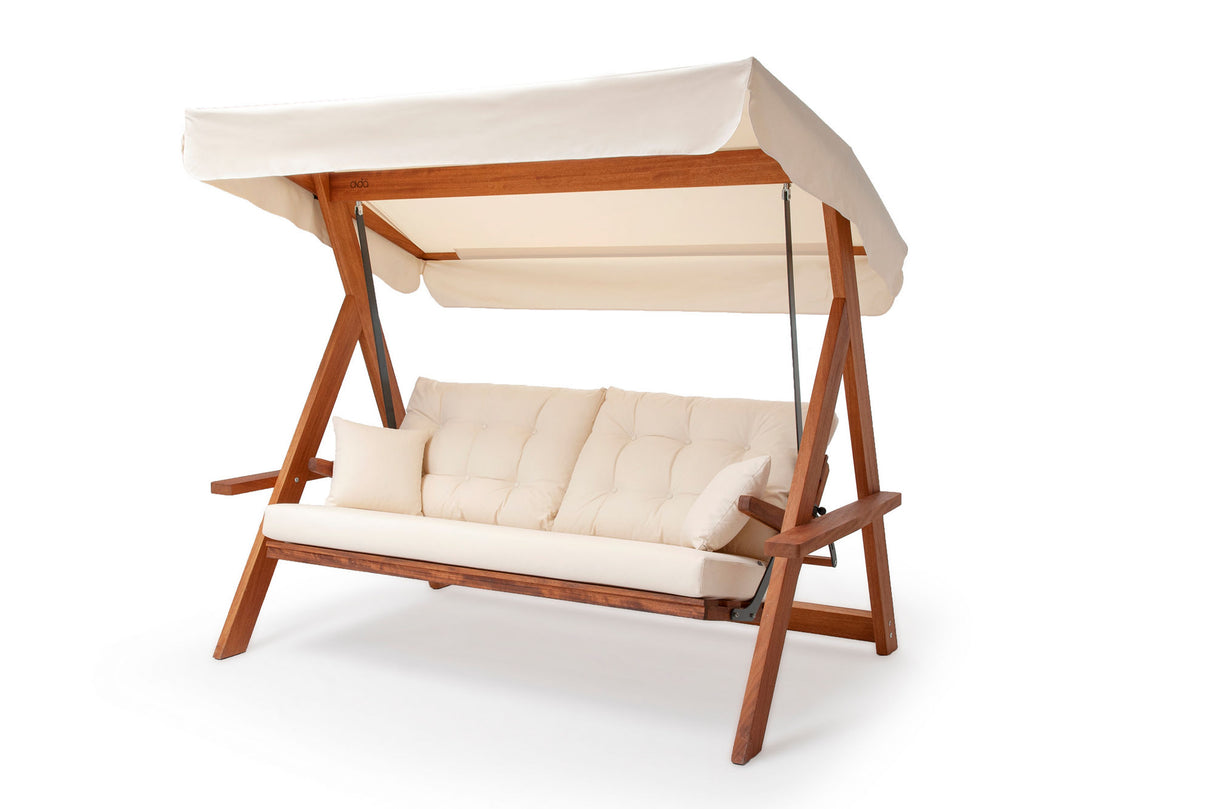 Balansoar de grădină Grand Lyon 2400, Natur - Bej, 175x70x190 cm
