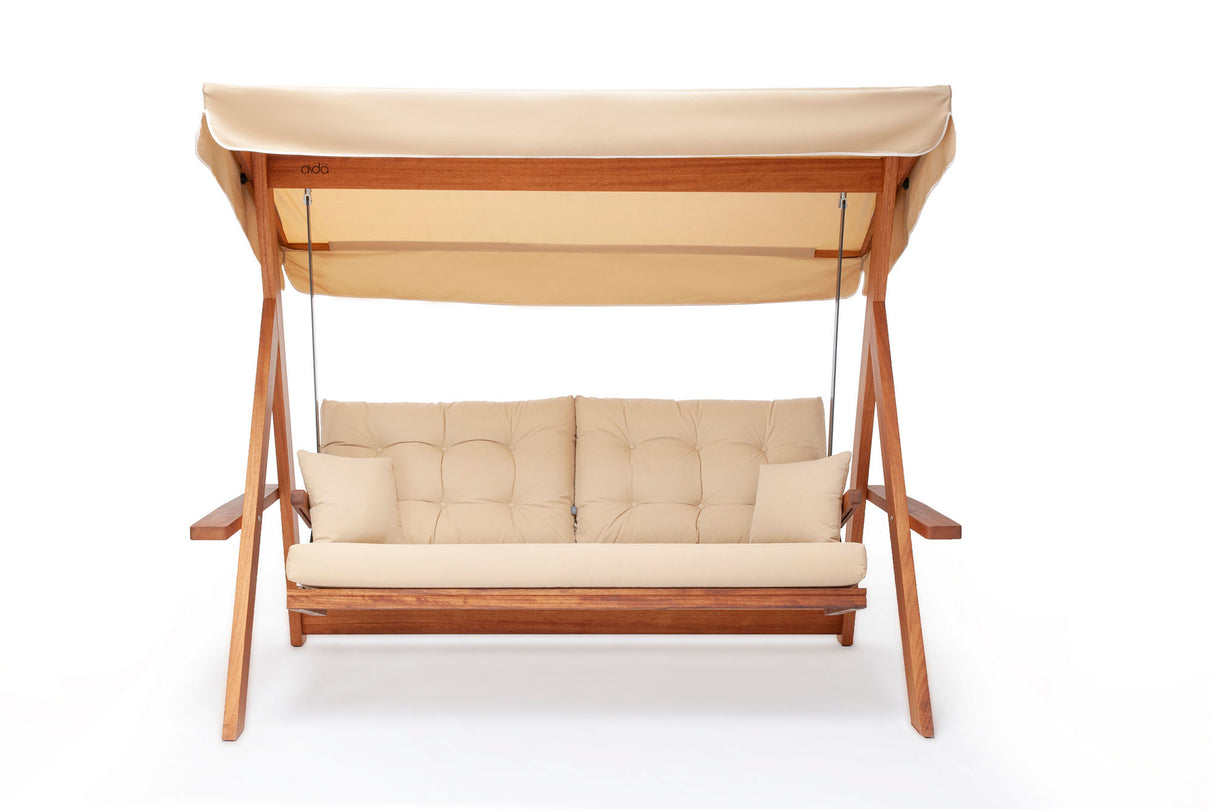 Balansoar de grădină Grand Lyon 2400, Natur - Bej, 175x70x190 cm