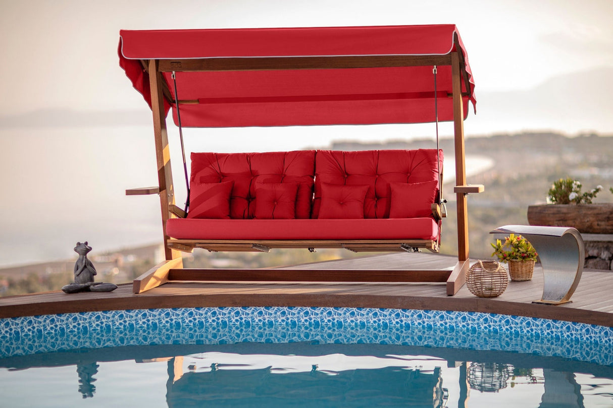 Balansoar de grădină Luna Deluxe 2600, Diverse culori, Diverse dimensiuni - Natur - Roșu - 200x70x200 cm | SKU: 675SWG1112 | Balansoar de grădină Luna Deluxe 2600, varianta Natur - Roșu - 200x70x200 cm, produs pentru amenajarea locuinței, disponibil online în România la CasaMob
