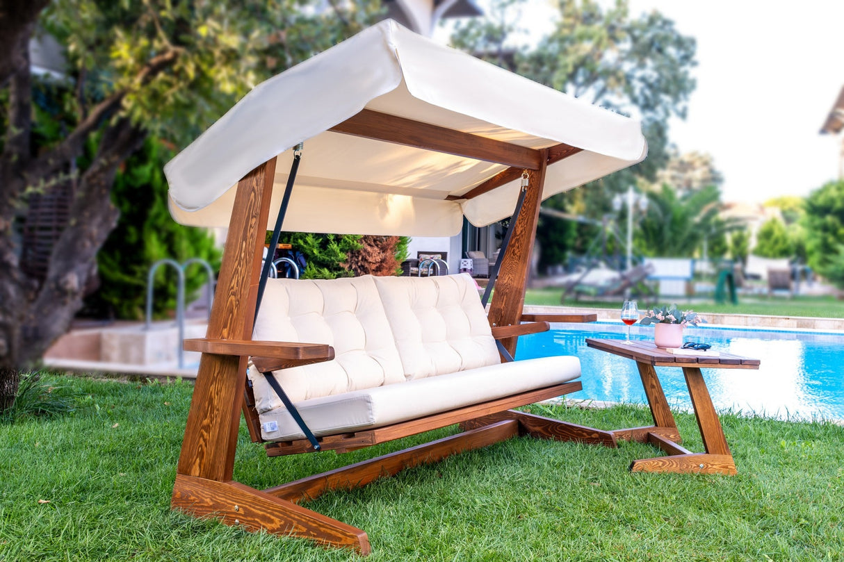 Balansoar de grădină Viva 2400, Diverse culori, 237x100x175 cm - Bej | SKU: 675SWG1116 | Balansoar de grădină Viva 2400, 237x100x175 cm, varianta Bej, produs pentru amenajarea locuinței, disponibil online în România la CasaMob