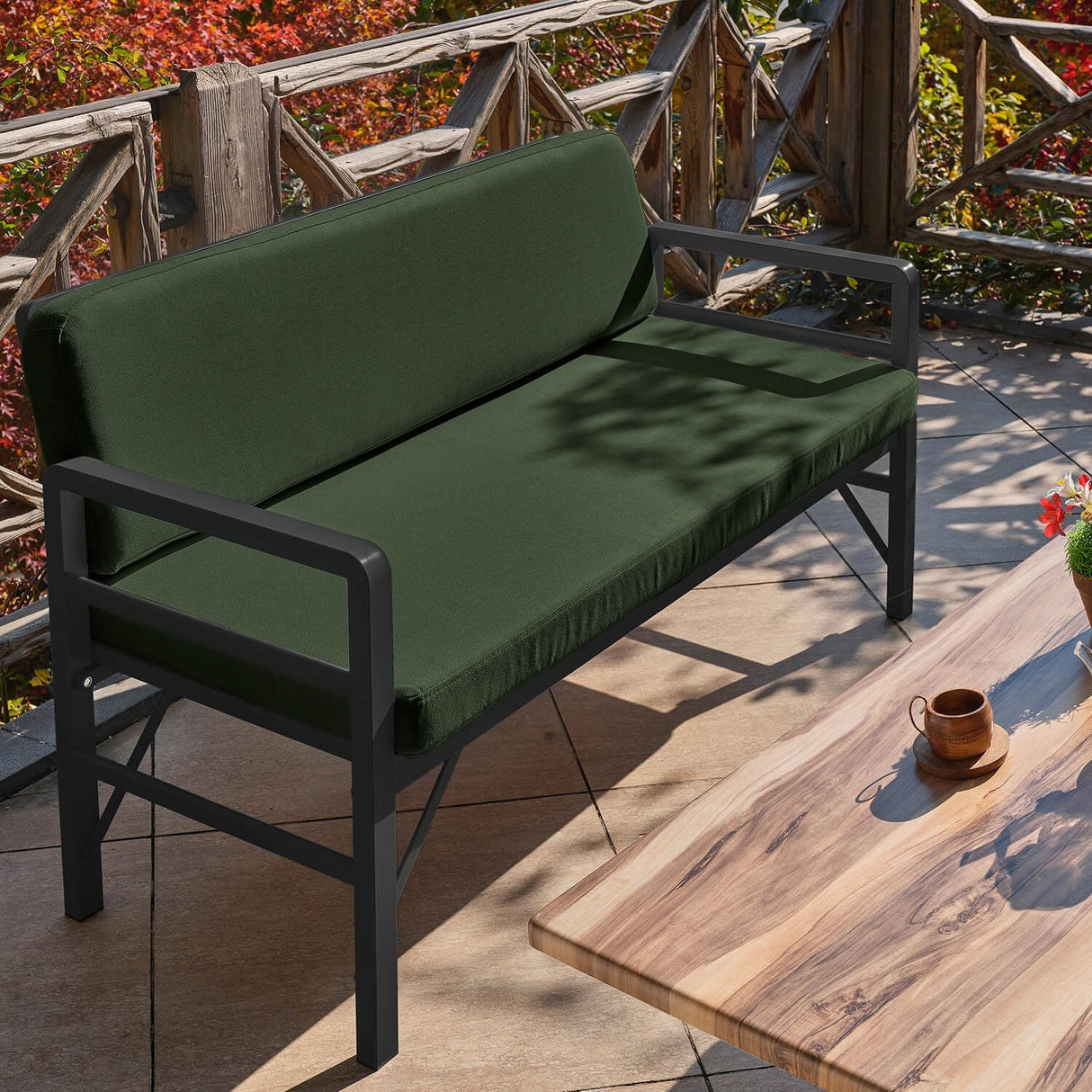 Set de grădină Pandora (2-2-S), Diverse culori, 139x75x52 cm - Negru - Verde | SKU: 679HVN1199 | Set de grădină Pandora (2-2-S), 139x75x52 cm, varianta Negru - Verde, produs pentru amenajarea locuinței, disponibil online în România la CasaMob
