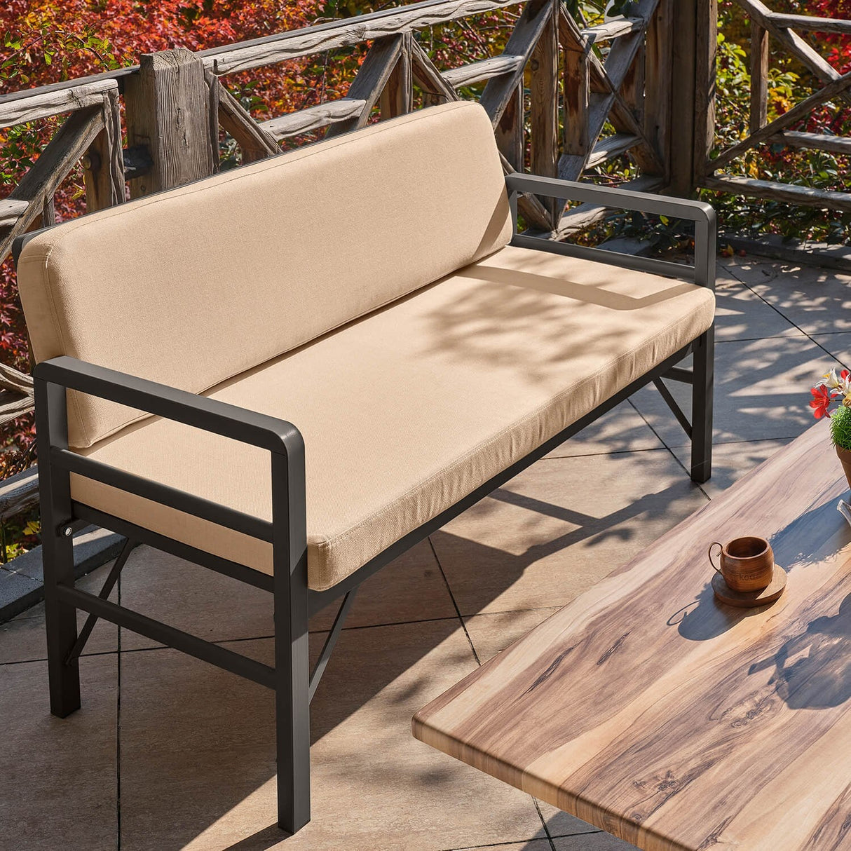 Set de grădină Pandora (2-2-S), Diverse culori, 139x75x52 cm - Antracit - Bej | SKU: 679HVN1202 | Set de grădină Pandora (2-2-S), 139x75x52 cm, varianta Antracit - Bej, produs pentru amenajarea locuinței, disponibil online în România la CasaMob