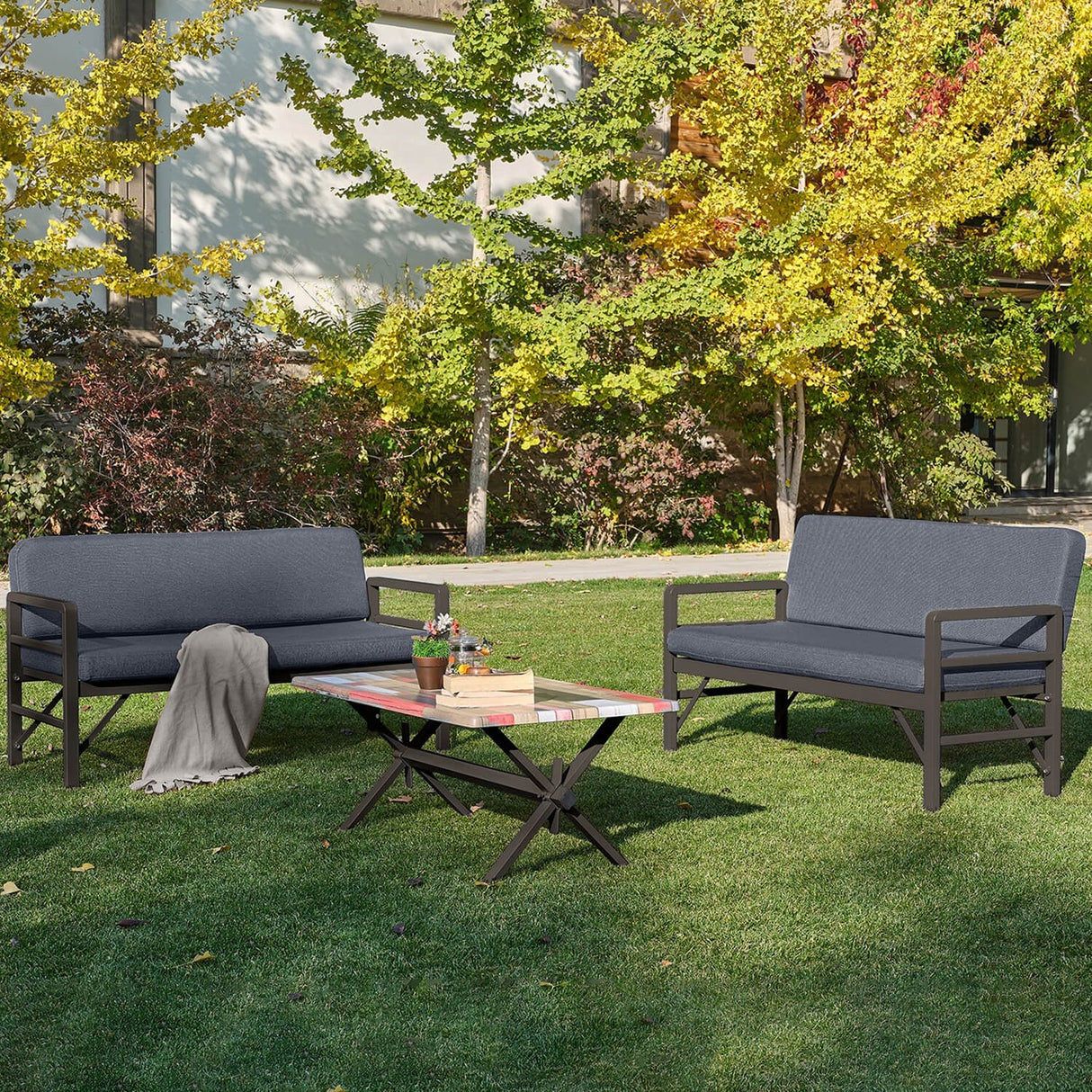 Set de grădină Pandora (2-2-S), Diverse culori, 139x75x52 cm - Antracit | SKU: 679HVN1204 | Set de grădină Pandora (2-2-S), 139x75x52 cm, varianta Antracit, produs pentru amenajarea locuinței, disponibil online în România la CasaMob