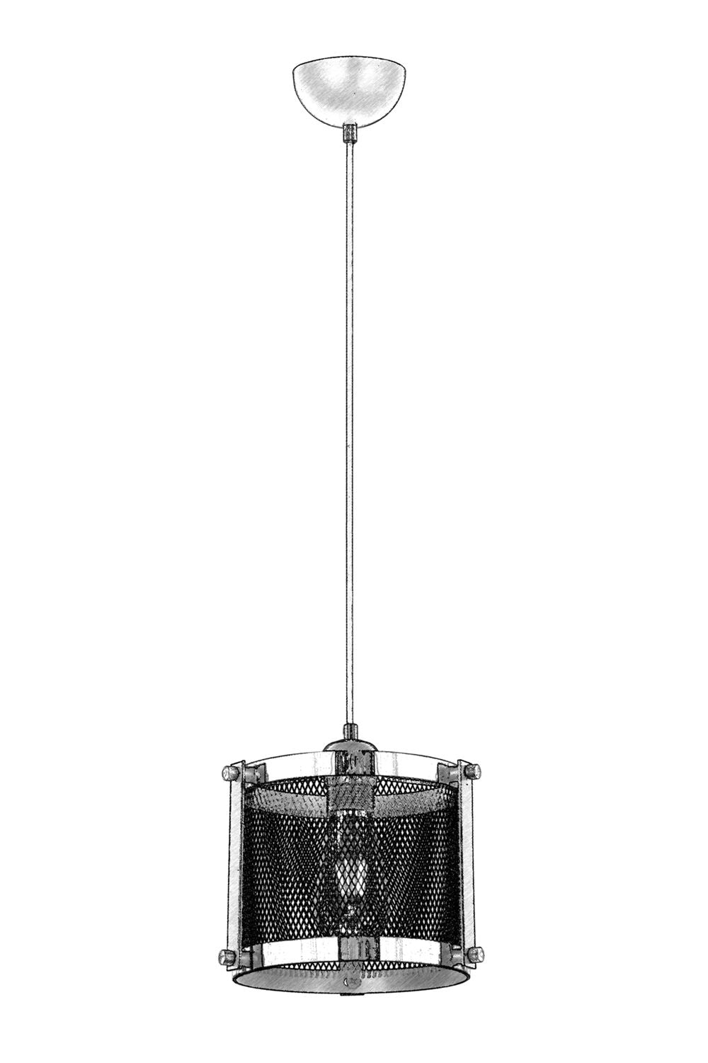 Lustră AV-4340-1S-BSY, Negru - Auriu, Ø28 cm