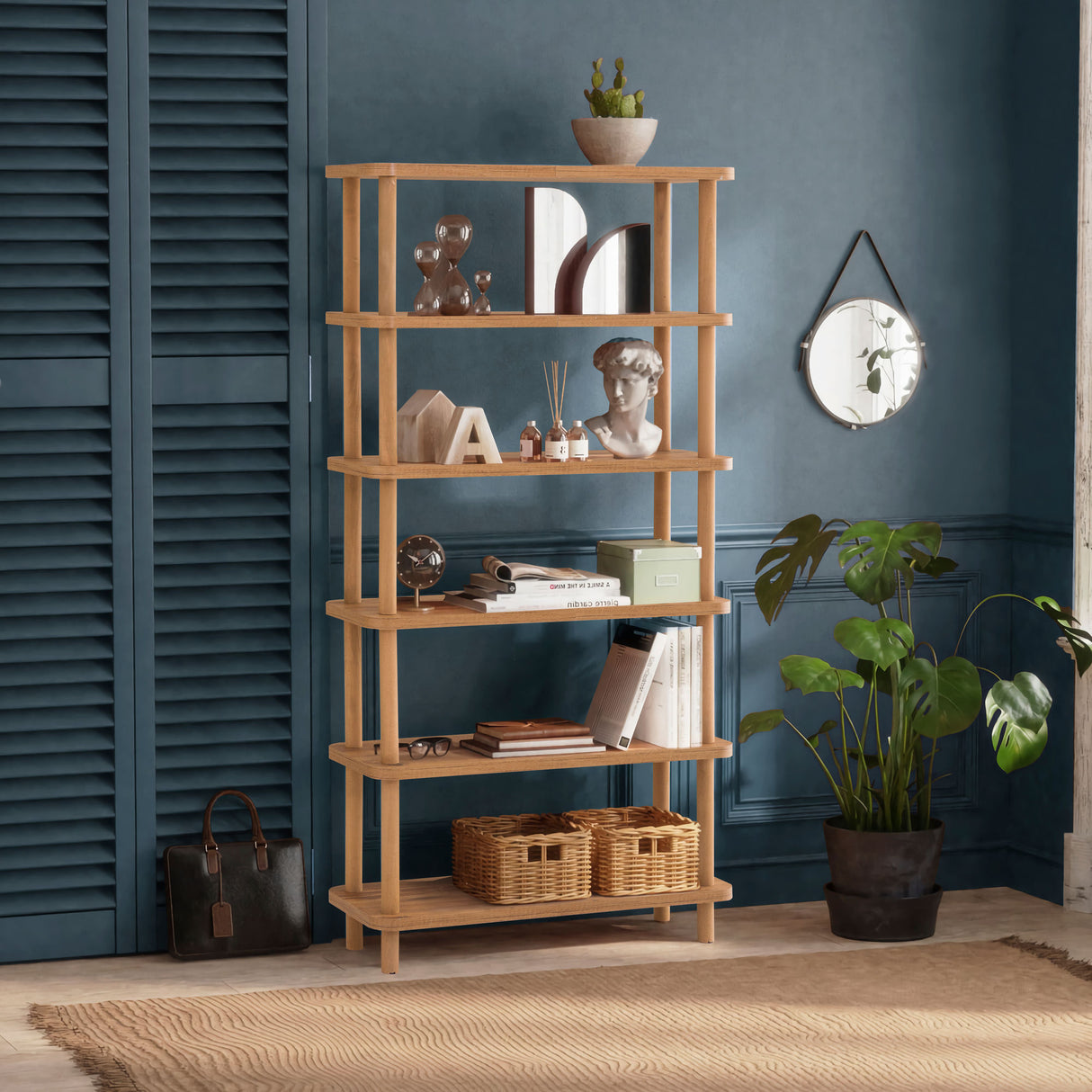 Bibliotecă Gala, Diverse culori, 80x28x169 cm - Pin atlantic | SKU: 688DRA1202 | Bibliotecă Gala, 80x28x169 cm, varianta Pin atlantic, produs pentru amenajarea locuinței, disponibil online în România la CasaMob