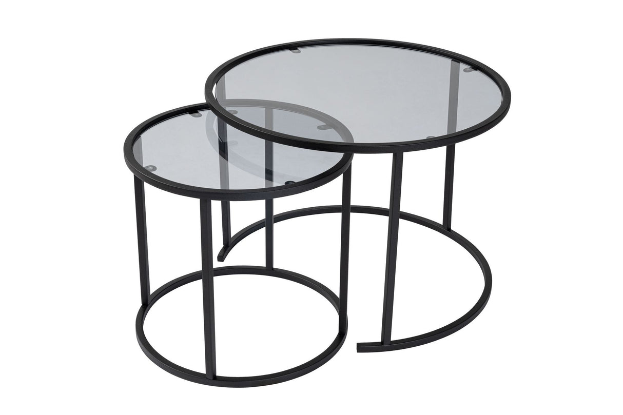 Măsuță de cafea Black-Grey-60-42, Negru, 42x42x39 cm