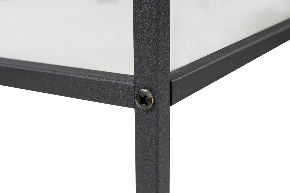 Bibliotecă Mona Glass, Negru, 80x30x175 cm