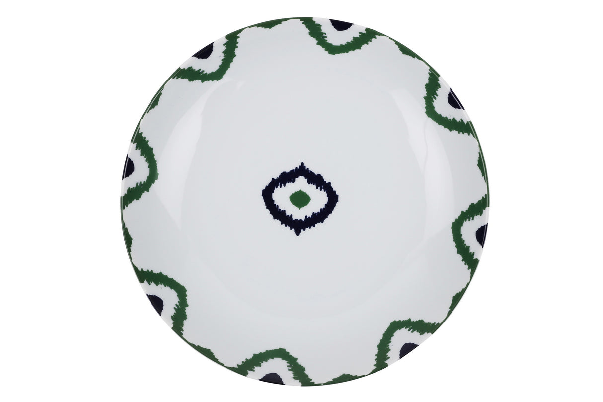 Serviciu de masă 24 bucăți ZG24Y24309133, Alb - Verde - Albastru, 20x20x2 cm