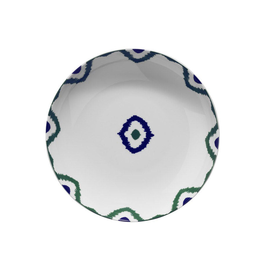 Serviciu de masă 24 bucăți ZG24Y24309133, Alb - Verde - Albastru, 20x20x2 cm