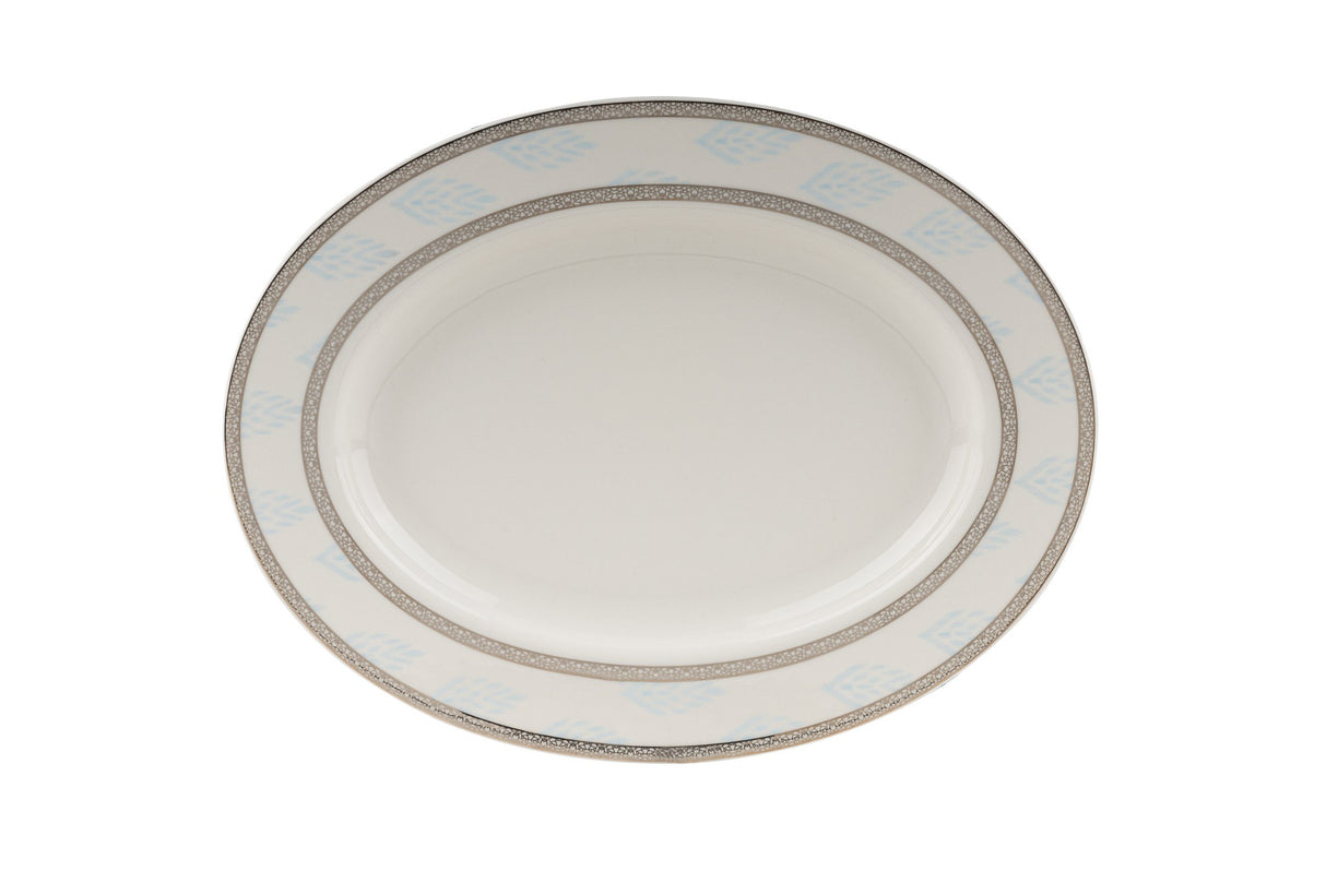 Serviciu de masă 68 bucăți BNKL68YT43010555, Turcoaz - Gri - Alb, 27x27x2 cm