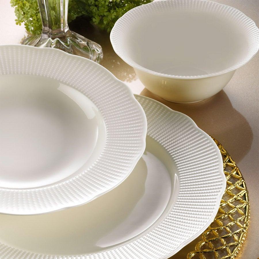 Serviciu de masa, 24 piese, , Portelan, Alb