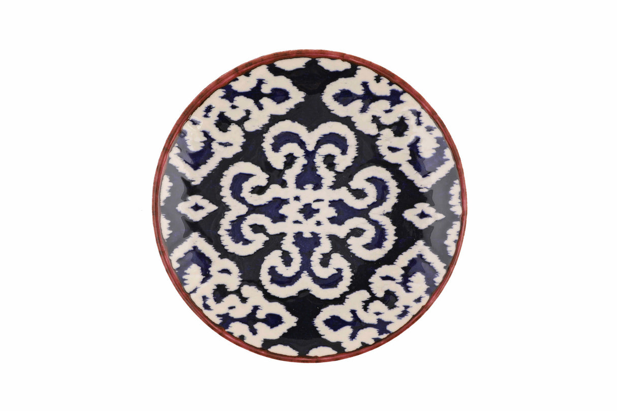 Serviciu de masă 24 bucăți NCHR24Y289071, Alb - Albastru - Maro, 25x25x2 cm