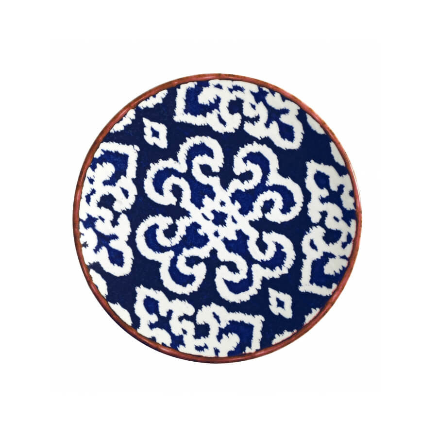 Serviciu de masă 24 bucăți NCHR24Y289071, Alb - Albastru - Maro, 25x25x2 cm