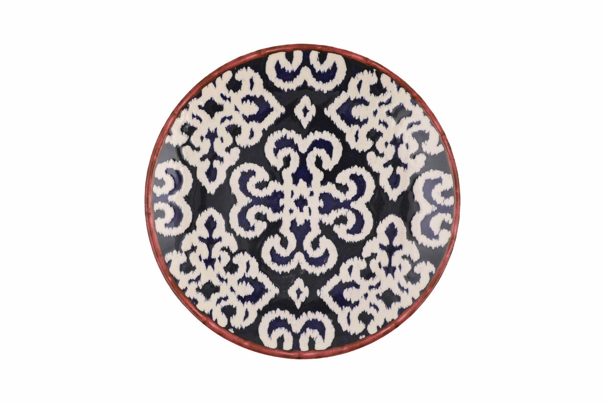 Serviciu de masă 24 bucăți NCHR24Y289071, Alb - Albastru - Maro, 25x25x2 cm