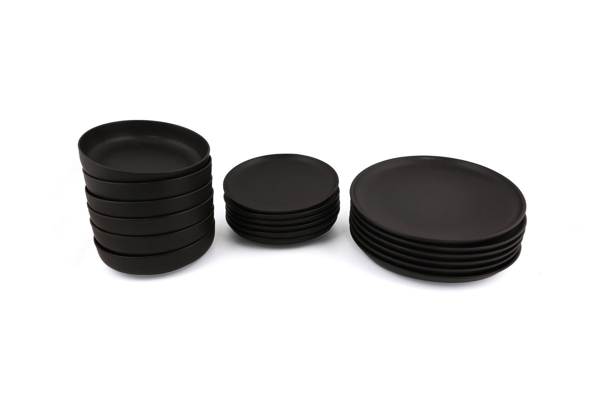Serviciu de masă 18 bucăți CRT18YS740170, Matte black, 27x27x3 cm