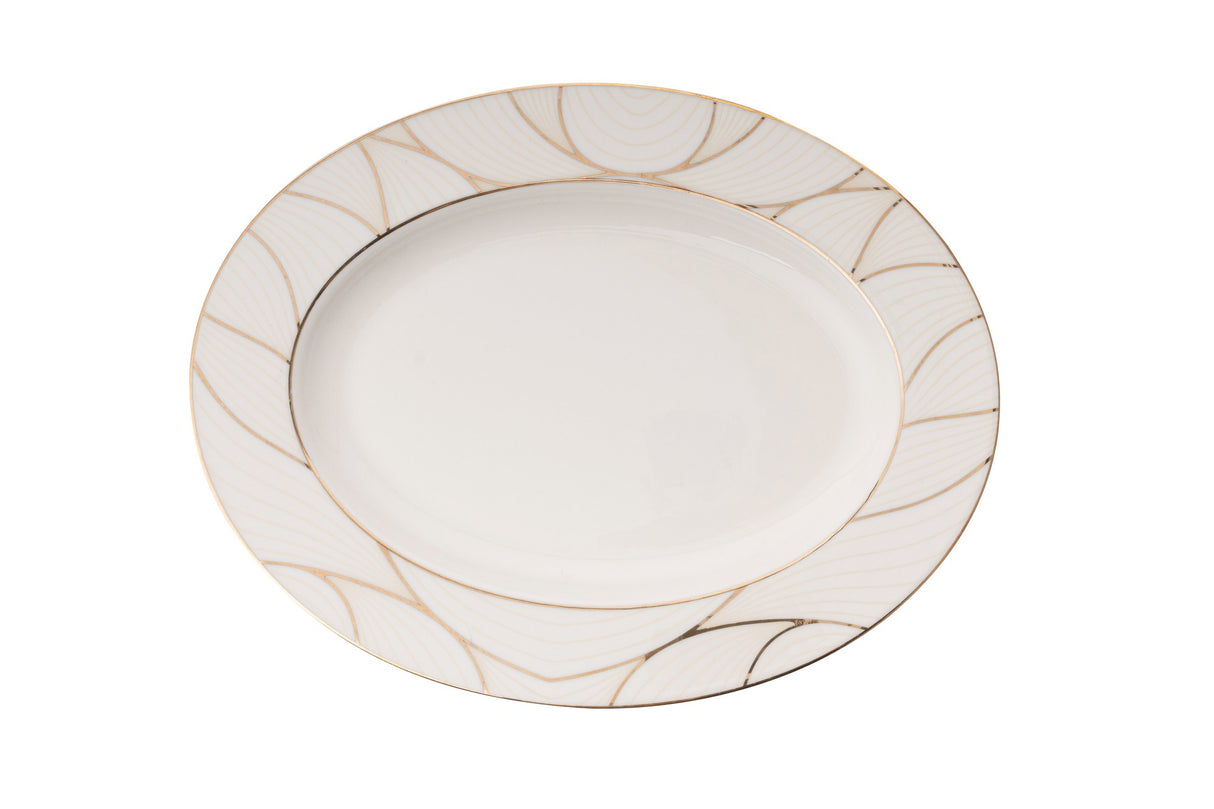 Serviciu de masă 60 bucăți BNKL60YT43011476, Alb - Auriu, 25x25x10 cm