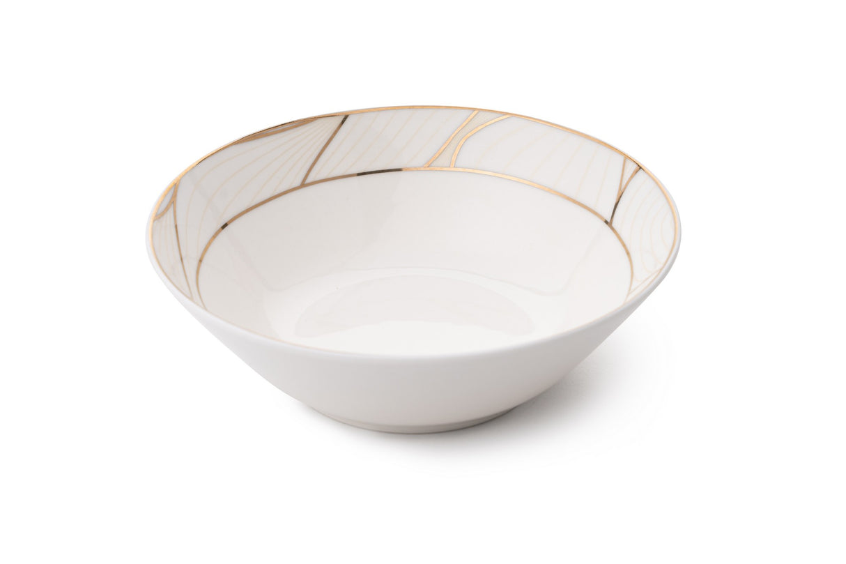 Serviciu de masă 60 bucăți BNKL60YT43011476, Alb - Auriu, 25x25x10 cm