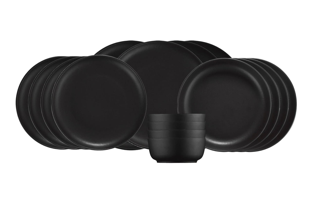 Serviciu de masă 16 bucăți CRT16YS740170, Matte black, 27x27x3 cm