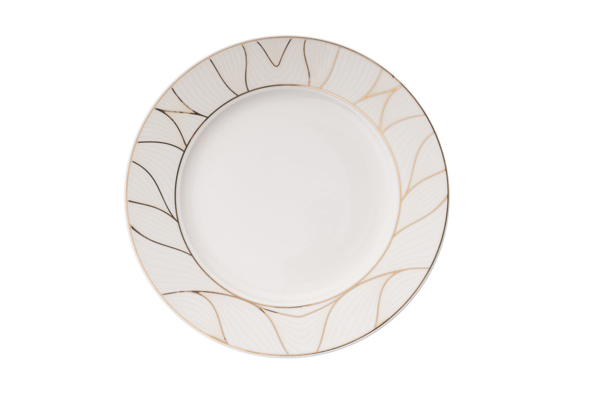 Serviciu de masă 60 bucăți BNKL60YT43011476, Alb - Auriu, 25x25x10 cm