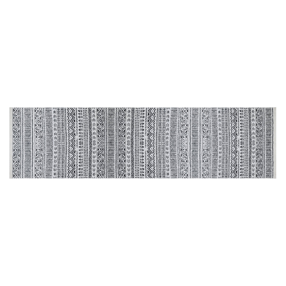Covor Ar 03, Negru - Alb, 80x300 cm