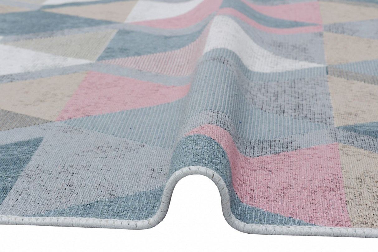 Covor Ar 10, Albastru - Roz - Bej - Gri, 160x230 cm