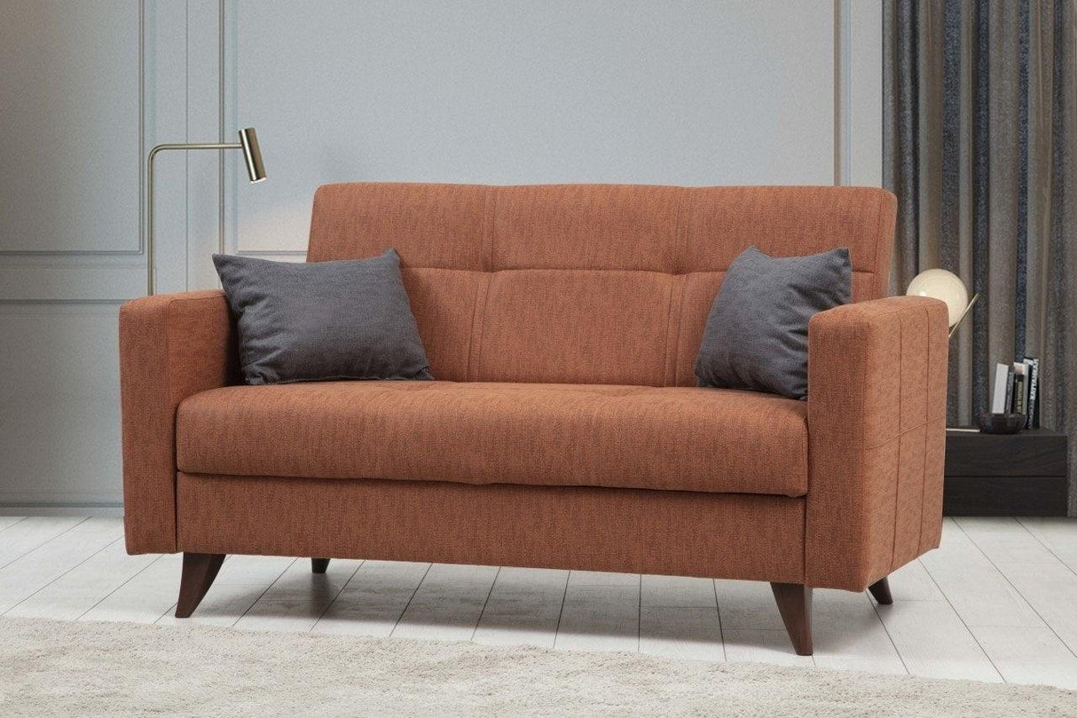 Canapea extensibilă Polya, 2 locuri, Diverse culori, 151x75x86 cm - Roșu cărămiziu | SKU: 730MST1107 | Canapea extensibilă Polya, 2 locuri, 151x75x86 cm, varianta Roșu cărămiziu, produs pentru amenajarea locuinței, disponibil online în România la CasaMob