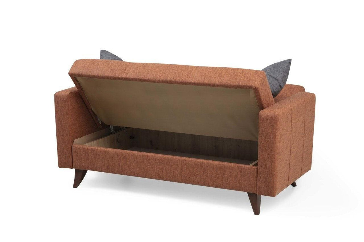 Canapea extensibilă Polya, 2 locuri, Diverse culori, 151x75x86 cm - Roșu cărămiziu | SKU: 730MST1107 | Canapea extensibilă Polya, 2 locuri, 151x75x86 cm, varianta Roșu cărămiziu, produs pentru amenajarea locuinței, disponibil online în România la CasaMob