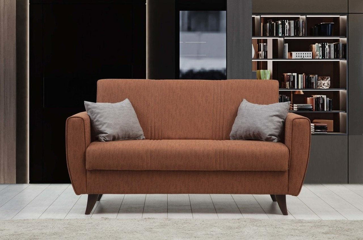 Canapea extensibilă Zaden, 2 locuri, Diverse culori, 153x77x86 cm - Roșu cărămiziu | SKU: 730MST1111 | Canapea extensibilă Zaden, 2 locuri, 153x77x86 cm, varianta Roșu cărămiziu, produs pentru amenajarea locuinței, disponibil online în România la CasaMob