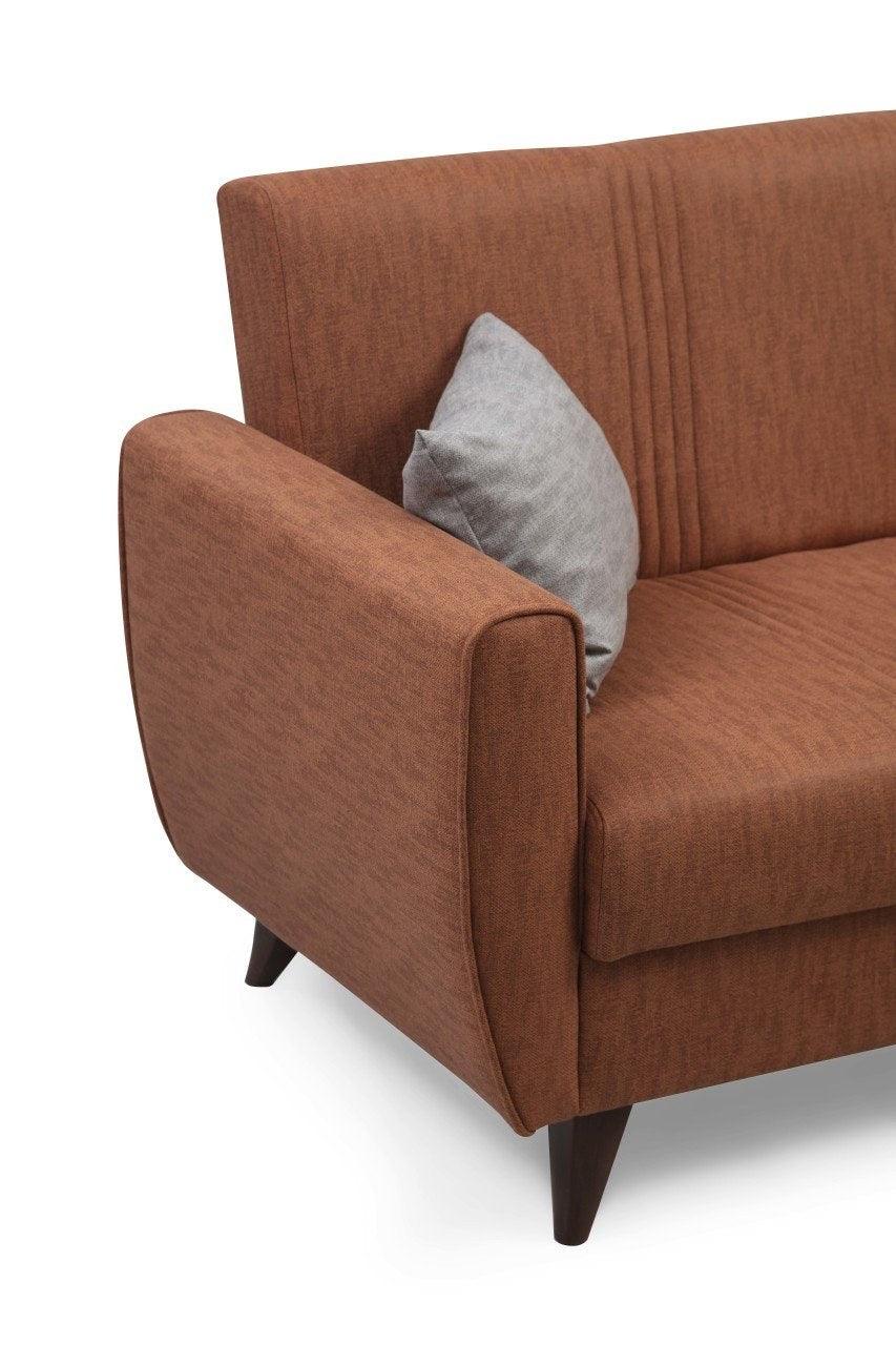 Canapea extensibilă Zaden, 2 locuri, Diverse culori, 153x77x86 cm - Roșu cărămiziu | SKU: 730MST1111 | Canapea extensibilă Zaden, 2 locuri, 153x77x86 cm, varianta Roșu cărămiziu, produs pentru amenajarea locuinței, disponibil online în România la CasaMob