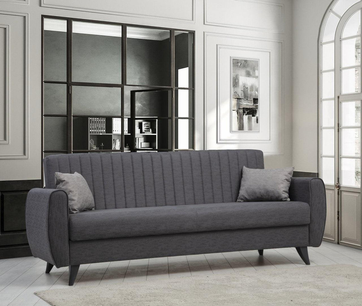 Canapea extensibilă Alkon, 3 locuri, Diverse culori, 214x86x77 cm - Gri închis | SKU: 730MST1204 | Canapea extensibilă Alkon, 3 locuri, 214x86x77 cm, varianta Gri închis, produs pentru amenajarea locuinței, disponibil online în România la CasaMob
