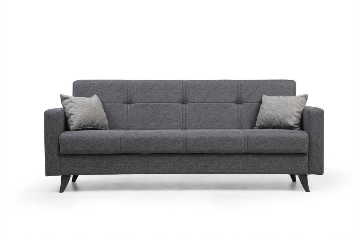 Canapea extensibilă Polya, 3 locuri, Diverse culori, 205x75x86 cm - Gri închis | SKU: 730MST1208 | Canapea extensibilă Polya, 3 locuri, 205x75x86 cm, varianta Gri închis, produs pentru amenajarea locuinței, disponibil online în România la CasaMob