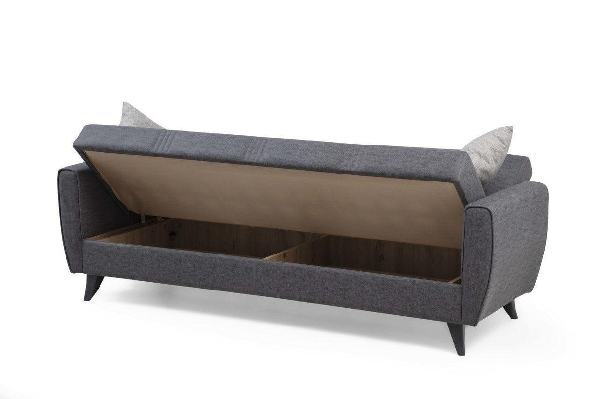 Canapea extensibilă Zaden, 3 locuri, Diverse culori, 207x77x86 cm - Gri închis | SKU: 730MST1212 | Canapea extensibilă Zaden, 3 locuri, 207x77x86 cm, varianta Gri închis, produs pentru amenajarea locuinței, disponibil online în România la CasaMob