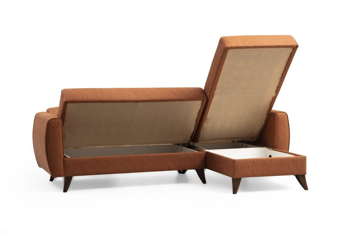 Canapea extensibilă Alkon, Colț, Diverse culori, 223x130x86 cm - Roșu cărămiziu | SKU: 730MST1303 | Canapea extensibilă Alkon, Colț, 223x130x86 cm, varianta Roșu cărămiziu, produs pentru amenajarea locuinței, disponibil online în România la CasaMob