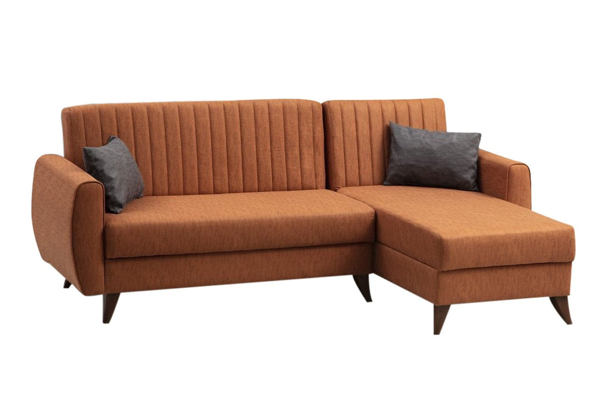 Canapea extensibilă Alkon, Colț, Diverse culori, 223x130x86 cm - Roșu cărămiziu | SKU: 730MST1303 | Canapea extensibilă Alkon, Colț, 223x130x86 cm, varianta Roșu cărămiziu, produs pentru amenajarea locuinței, disponibil online în România la CasaMob